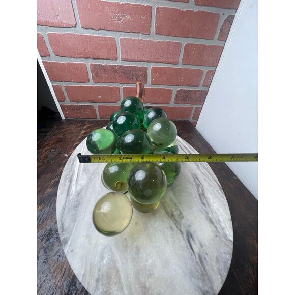 Vintage MCM Large Green Lucite Grapes Driftwood Cluster 14" - Picture 3 of 9